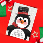 Cute Christmas Tuxedo Penguin Baby Shower 招待状<br><div class="desc">Throw the cutest penguin themed baby shower ever with these adorable custom penguin baby shower invitations. These Christmas penguin baby shower invitations are fully customizable! You can edit the text by clicking "personalize this template". These cute penguin invites feature original artwork by OhMyStarling, making them unique and ensuring you won't...</div>