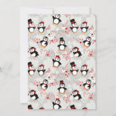 Cute Christmas Tuxedo Penguin Baby Shower 招待状 (裏面)