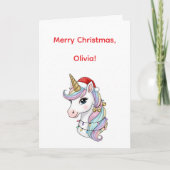 Cute Christmas Unicorn Card カード (正面)