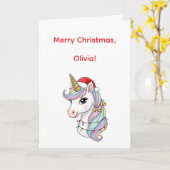 Cute Christmas Unicorn Card カード (黄色い花)