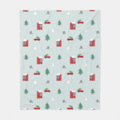 Cute Christmas Village Pattern フリースブランケット (正面)