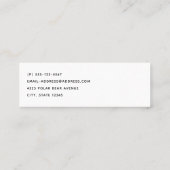 Cute Christmas Winter Animals Pattern Mini Busines スキニー名刺 (裏面)