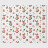 Cute Christmas Wrapping Paper With A Baby Deer  ラッピングペーパー (フラット)