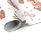 Cute Christmas Wrapping Paper With A Baby Deer  ラッピングペーパー (ロールコーナー)