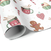 Cute Christmas Wrapping Paper With Gingerbread ラッピングペーパー (ロールコーナー)