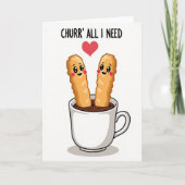 Cute Churro Chocolate Love Card カード (正面)