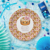 Cute Cinnamon Roll Bun Girl Birthday Party ペーパープレート (パーティー)
