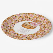 Cute Cinnamon Roll Bun Girl Birthday Party ペーパープレート (アングル)