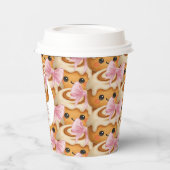 Cute Cinnamon Roll Bun Girl Birthday Party 紙コップ (左)