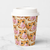 Cute Cinnamon Roll Bun Girl Birthday Party 紙コップ (裏面)