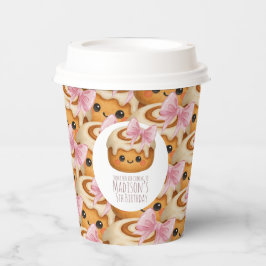 Cute Cinnamon Roll Bun Girl Birthday Party 紙コップ