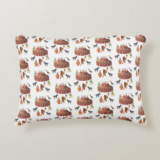 Cute Circus Decorative Throw Pillow アクセントクッション (正面)