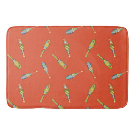 Cute Circus Juggling Stick Red Bathmat Rug バスマット