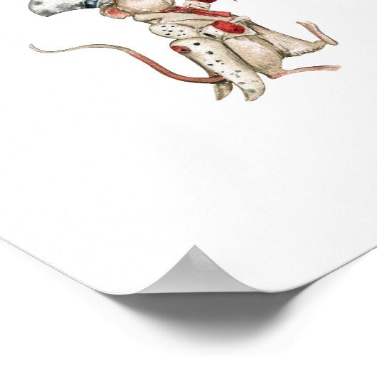 Cute Circus Mouse With Balloon Carnival Nursery ポスター (角)