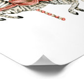 Cute Circus Zebra Carousel Carnival Nursery ポスター (角)