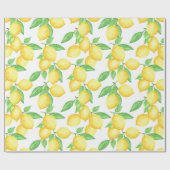 Cute Citrus Lemon Print ラッピングペーパー (フラット)