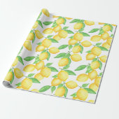 Cute Citrus Lemon Print ラッピングペーパー (アンロールド)