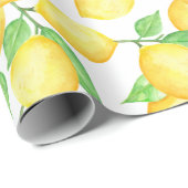 Cute Citrus Lemon Print ラッピングペーパー (ロールコーナー)