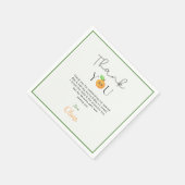 Cute Citrus Orange 1st Birthday Party Napkins スタンダードカクテルナプキン (角)