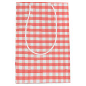 Cute Classic Red Gingham Pattern ミディアムペーパーバッグ (正面)