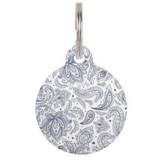 Cute classical flowers patterns ペット　ネームタグ