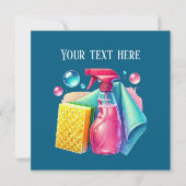 Cute cleaning business customizable Flat card (正面)