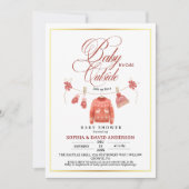 Cute Clothes Line Baby Its Cold Outside Shower 招待状 (正面)