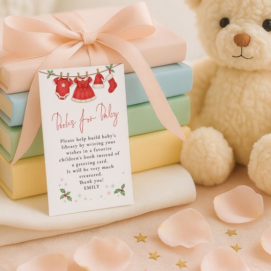 Cute Clothesline Christmas Books For Baby Shower  エンクロージャーカード