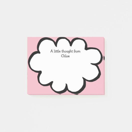 Cute Cloud パーソナライズされた Name Message Pink ポストイット (正面)
