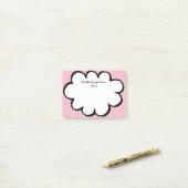 Cute Cloud パーソナライズされた Name Message Pink ポストイット (デスク上)