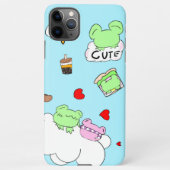Cute cloud food frog phone case iPhoneケース (裏面)