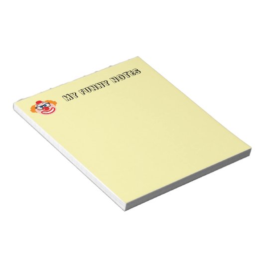 Cute clown notepad for funny jokes and notes ノートパッド (アングル)