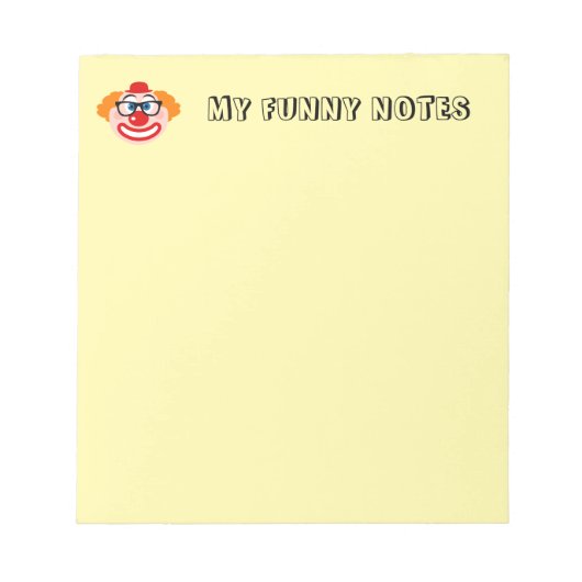 Cute clown notepad for funny jokes and notes ノートパッド (正面)