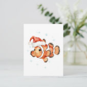 Cute Clownfish in Santa Hat Xmas シーズンポストカード (スタンド正面)