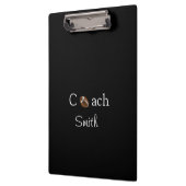 Cute Coach Football Sports Black Clipboard  クリップボード (左)