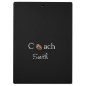 Cute Coach Football Sports Black Clipboard  クリップボード (裏面)