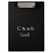 Cute Coach Football Sports Black Clipboard  クリップボード (正面)