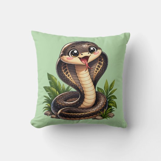Cute Cobra Snake Kawaii Cushion Pillow クッション (正面)