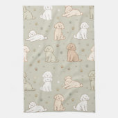 Cute Cockapoo kitchen Towel Dog Lover Gift キッチンタオル (縦)