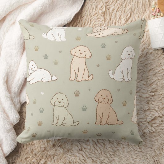 Cute Cockapoo Pattern | Dog Lover Cushion クッション (ブランケット)