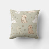 Cute Cockapoo Pattern Pillow | Dog Lover Cushion クッション (裏面)