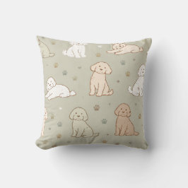 Cute Cockapoo Pattern Pillow | Dog Lover Cushion クッション