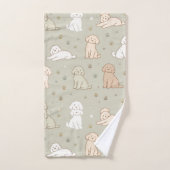 Cute Cockapoo Puppy Towel Set Dog Lover Gift バスタオルセット (ハンドタオル)