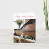 Cute Cockatiel Budgie Music Lover Custom Birthday  カード (正面)