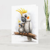 Cute Cockatoo Father's Day シーズンカード (正面)