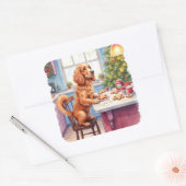 Cute Cocker Spaniel Gingerbread Baking Christmas スクエアシール (封筒)