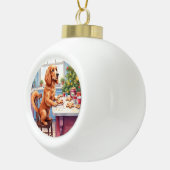 Cute Cocker Spaniel Gingerbread Baking Christmas セラミックボールオーナメント (右)