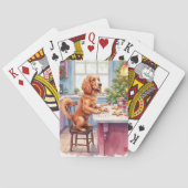 Cute Cocker Spaniel Gingerbread Baking Christmas トランプ (裏面)