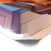 Cute Cocker Spaniel Gingerbread Baking Christmas ポスター (コーナー)