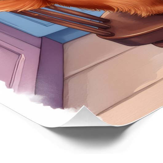 Cute Cocker Spaniel Gingerbread Baking Christmas ポスター (コーナー)